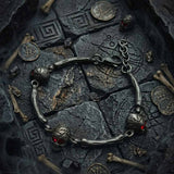 Weisheits-Totenkopf-Armband aus Edelstahl