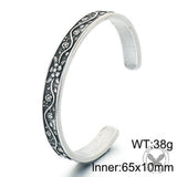 Punk Skull Head Stainless Steel Open Bracelet