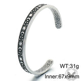 Punk Skull Head Stainless Steel Open Bracelet