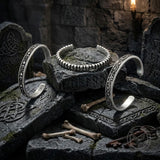 Punk Skull Head Stainless Steel Open Bracelet | Gthic.com