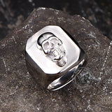 Punk Skull Head Stainless Steel Square Ring
