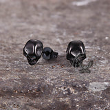 Punk Skull Head Stainless Steel Stud Earrings