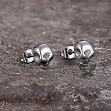 Punk Skull Head Stainless Steel Stud Earrings