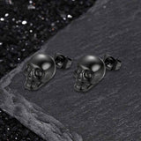 Punk Skull Head Stainless Steel Stud Earrings