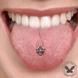Punk Skull Head Stainless Steel Tongue Ring | Gthic.com