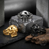 Punk Skull Skeletal Joints Stainless Steel Open Bracelet | Gthic.com