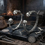 Punk Skull Stainless Steel Bone Cuff Bracelet | Gthic.com