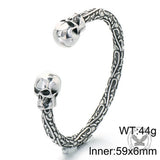 Punk Skull Stainless Steel Bone Cuff Bracelet