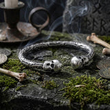 Punk Skull Stainless Steel Bone Cuff Bracelet