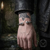 Punk Skull Stainless Steel Bone Cuff Bracelet | Gthic.com