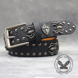 Punk Spider Rivet Snake Pattern PU Leather Belt | Gthic.com