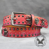 Punk Spider Rivet Snake Pattern PU Leather Belt