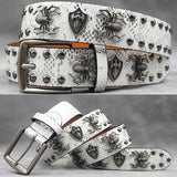 Punk Spider Rivet Snake Pattern PU Leather Belt