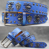Punk Spider Rivet Snake Pattern PU Leather Belt