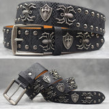 Punk Spider Rivet Snake Pattern PU Leather Belt