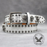 Punk Spider Rivet Snake Pattern PU Leather Belt