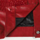 Punk Spider Web Textured PU Leather Jacket Pants
