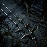Punk Spike Bamboo Stainless Steel Clavicle Necklace | Gthic.com