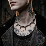 Punk Spike Bamboo Stainless Steel Clavicle Necklace | Gthic.com