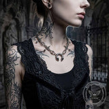 Punk Spike Piercing Stainless Steel Clavicle Necklace | Gthic.com