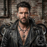 Punk Spike Star Stainless Steel Clavicle Necklace | Gthic.com