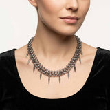 Punk Spike Tassels Stainless Steel Clavicle Necklace | Gthic.com