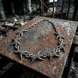 Punk Spiked Stainless Steel Choker Clavicle Necklace