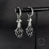 Punk Squid Stainless Steel Marine Hoop Earrings | Gthic.com