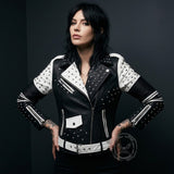 Punk Studded Asymmetrical Zipper Biker Jacket | Gthic.com