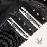 Punk Studded Asymmetrical Zipper Biker Jacket