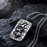 Punk Studded Border Skull Stainless Steel Pendant | Gthic.com