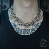 Punk Studded Stainless Steel Clavicle Necklace | Gthic.com