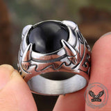 Punk Style Dragon Claw Stone Stainless Steel Ring | Gthic.com