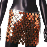 Punk Style Shiny Sequined See-Through Skirt