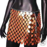Punk Style Shiny Sequined See-Through Skirt