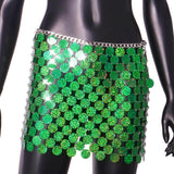Punk Style Shiny Sequined See-Through Skirt