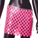 Punk Style Shiny Sequined See-Through Skirt