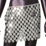 Punk Style Shiny Sequined See-Through Skirt