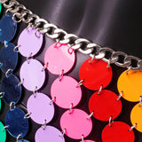 Punk Style Shiny Sequined See-Through Skirt