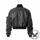 Punk Style Stand-Collar PU Leather Motorcycle Jacket | Gthic.com