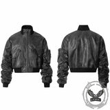 Punk Style Stand-Collar PU Leather Motorcycle Jacket