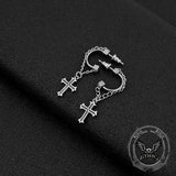 Punk Tassel Cross Stainless Steel Earrings 03 | Gthic.com