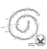 Punk Thorn Chunky Stainless Steel Necklace | Gthic.com