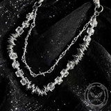 Punk Thorns Crystal Beaded Double Layer Alloy Pants Chain
