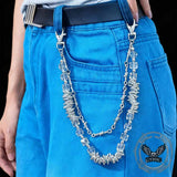 Punk Thorns Crystal Beaded Double Layer Alloy Pants Chain