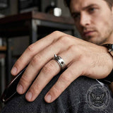 Punk Triple-Spike Stainless Steel Spinner Ring | Gthic.com