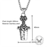 Punk Viking Sword Rune Stainless Steel Nordic Pendant