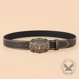 Punk Western Cowboy Wild Bull PU Leather Belt