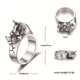 Punk Wild Rhino Stainless Steel Ring | Ghtic.com