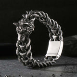 Punk Wolf Head Keel Chain Animal Bracelet | Gthic.com